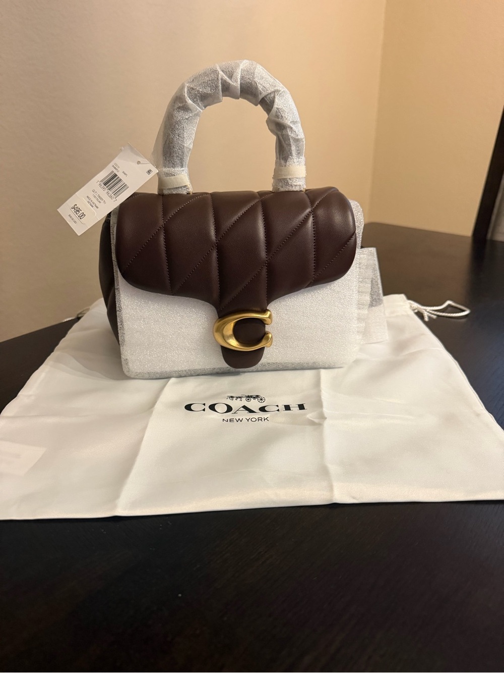 Coach Quilted Tabby Top Handle with chain strap